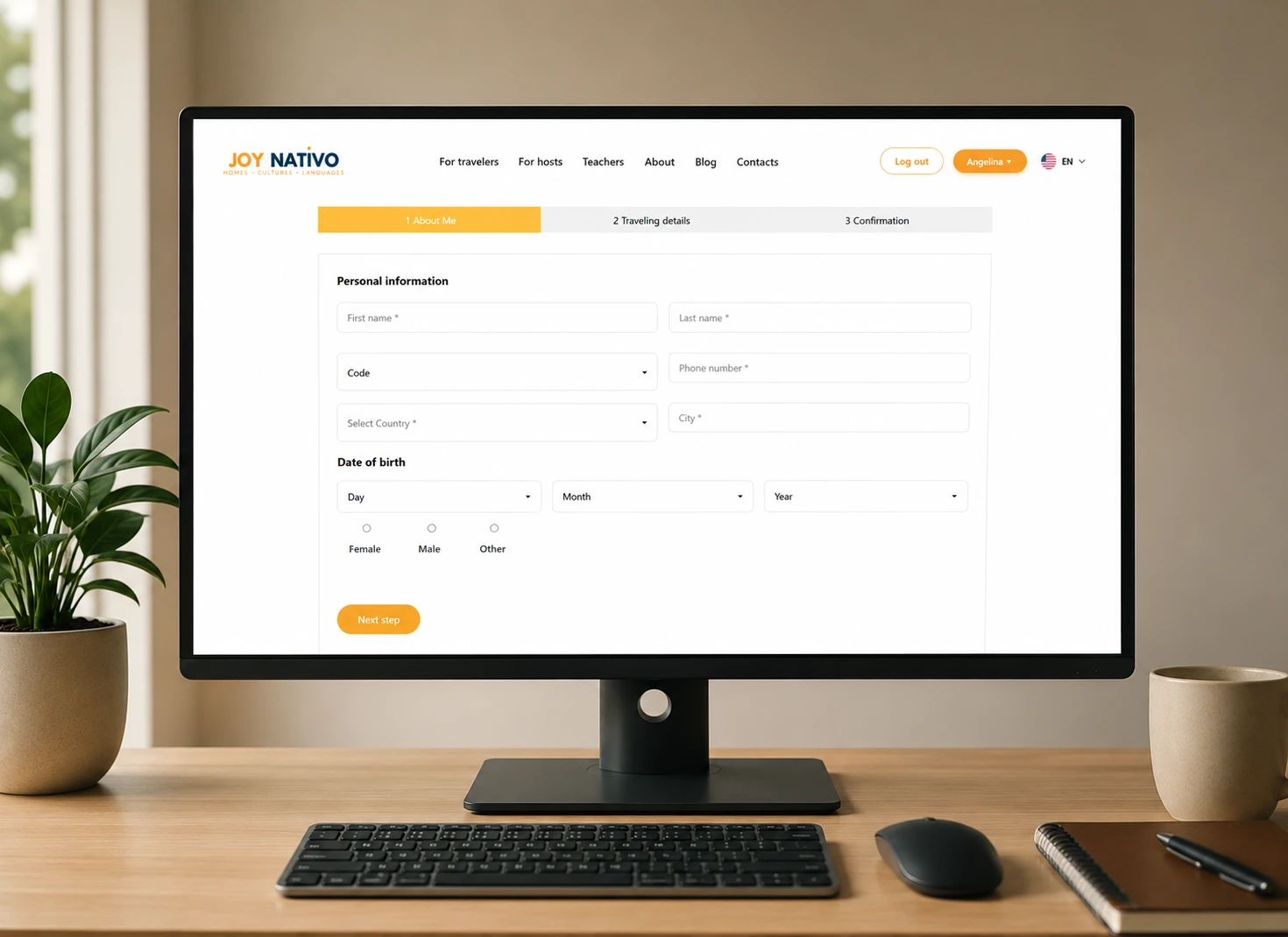 Step 1 - Create your profile and find a host family